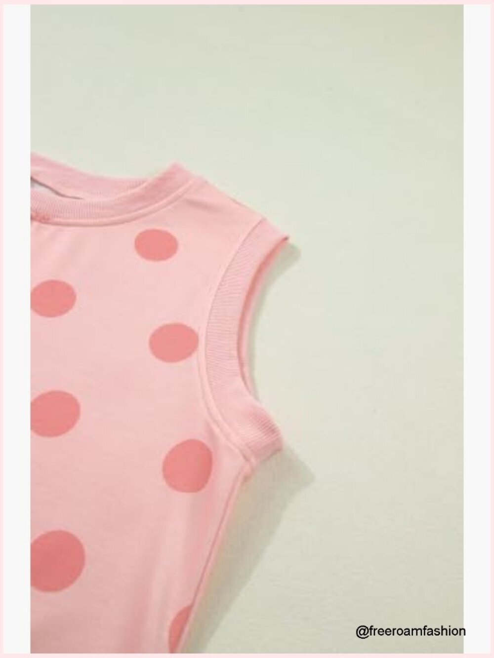 Polka Dot Sleeveless Lounge Set with Ribbed Trim Tank and Skort - Picture 6 of 7